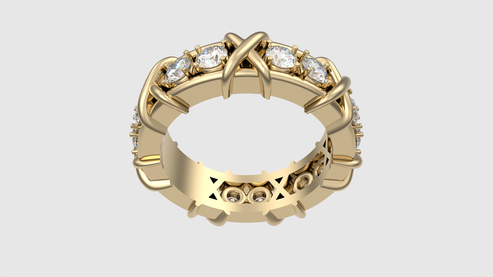 Intricate Interwoven Gem Ring JDBCo 3D print model_16