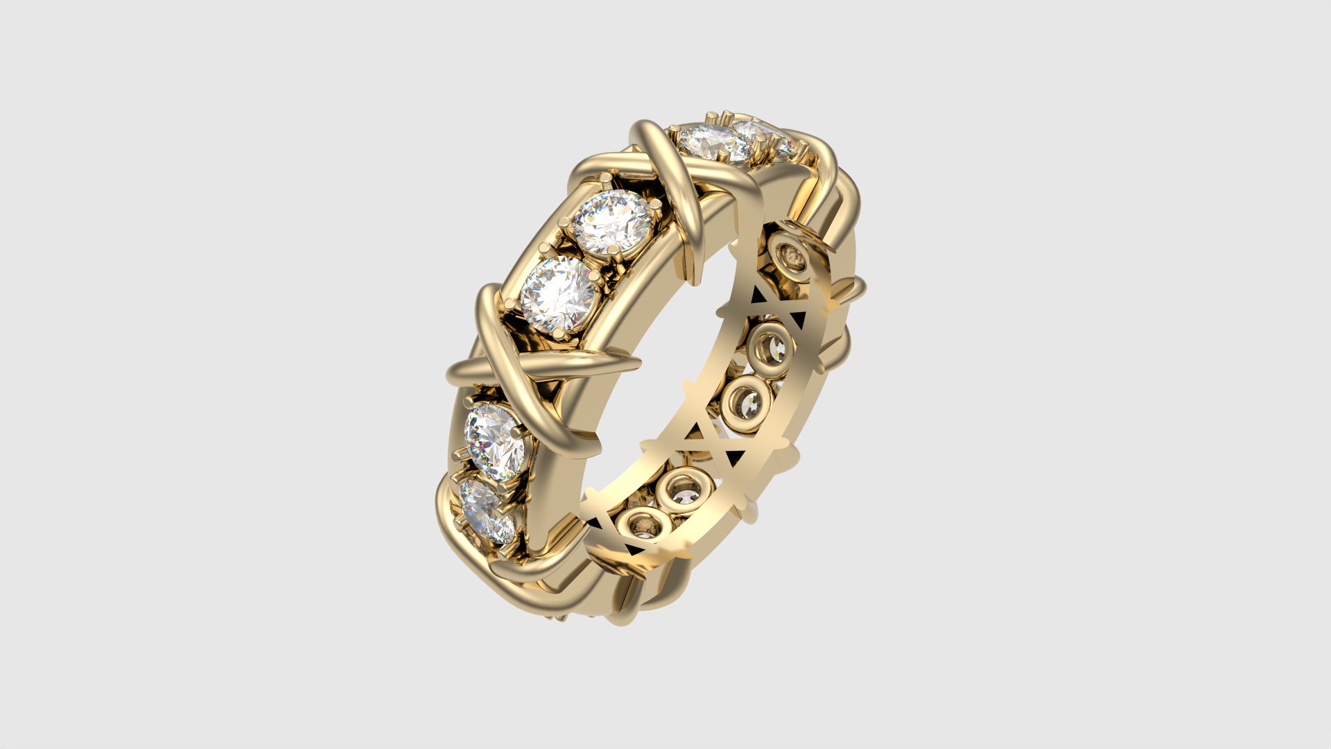 Intricate Interwoven Gem Ring JDBCo 3D print model_18