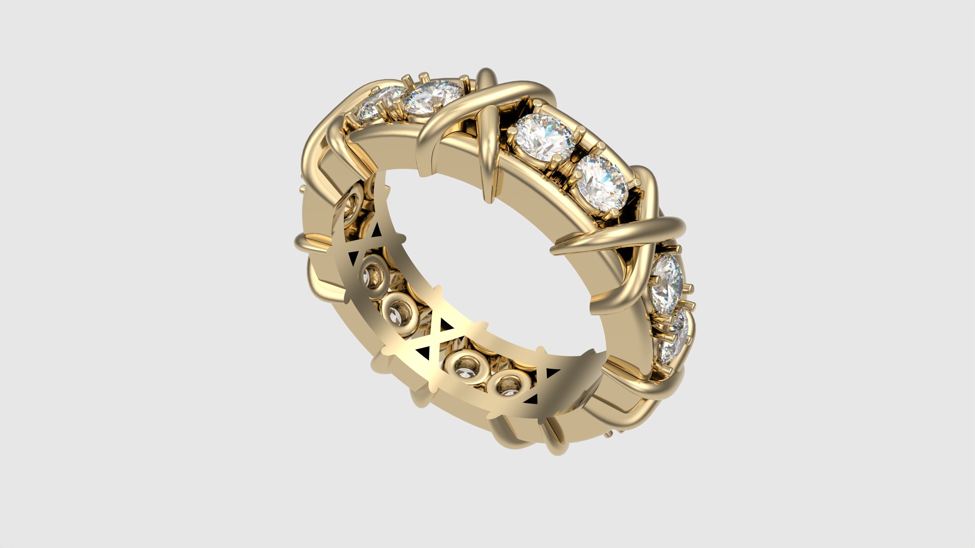 Intricate Interwoven Gem Ring JDBCo 3D print model_22