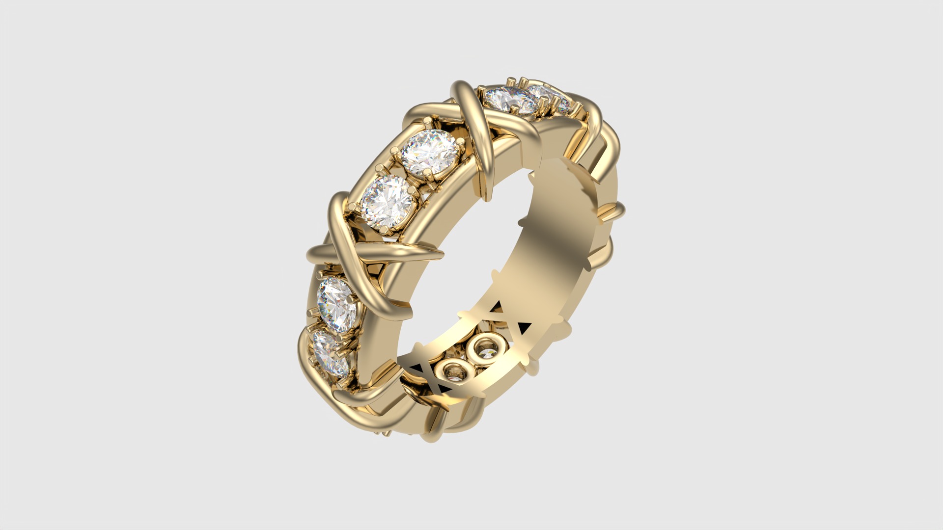 Intricate Interwoven Gem Ring JDBCo 3D print model_25