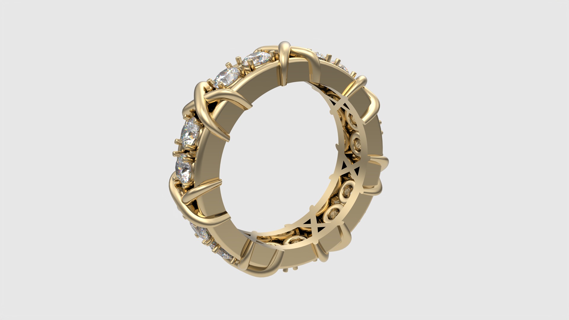 Intricate Interwoven Gem Ring JDBCo 3D print model_3
