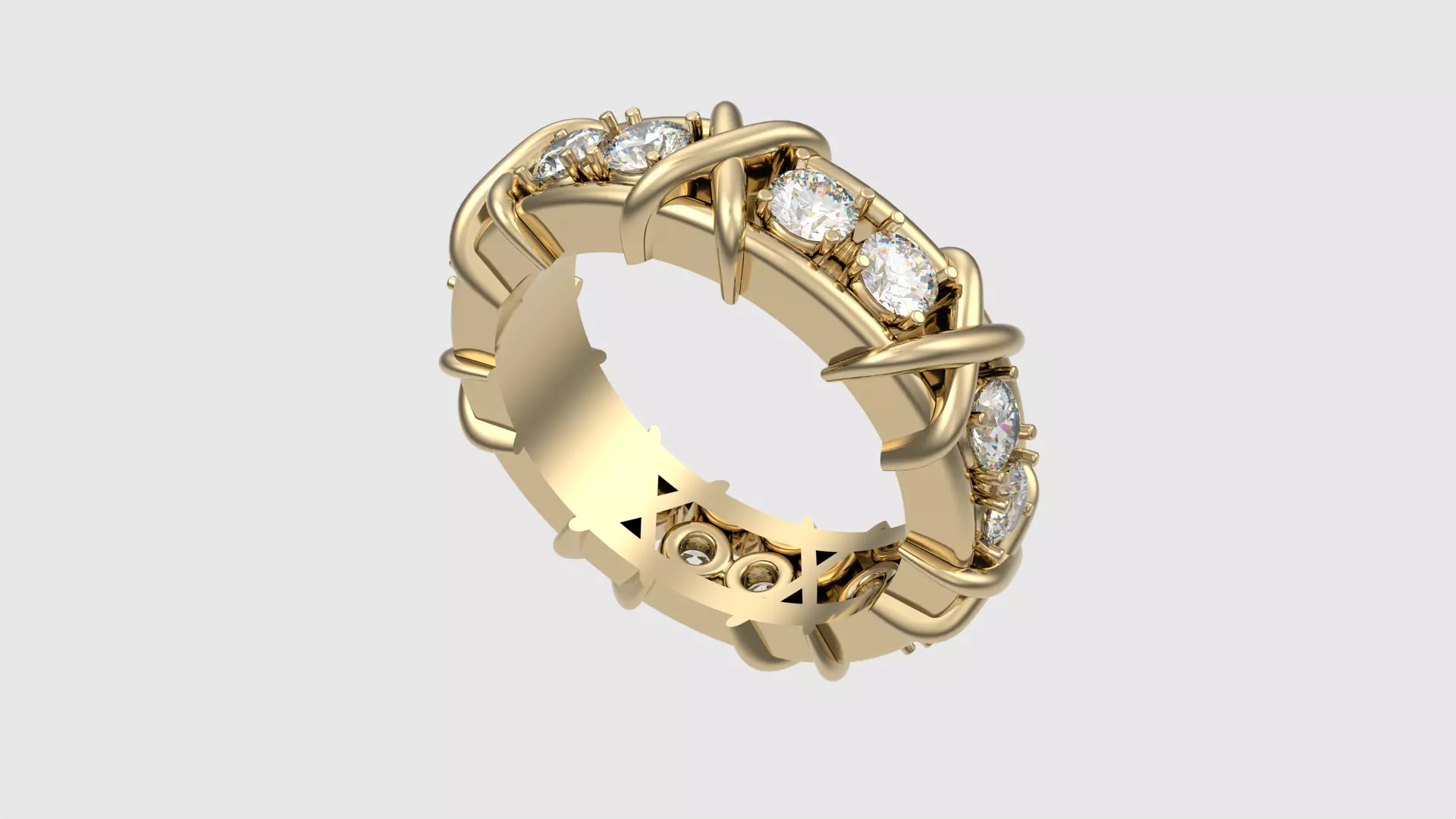 Intricate Interwoven Gem Ring JDBCo 3D print model_0