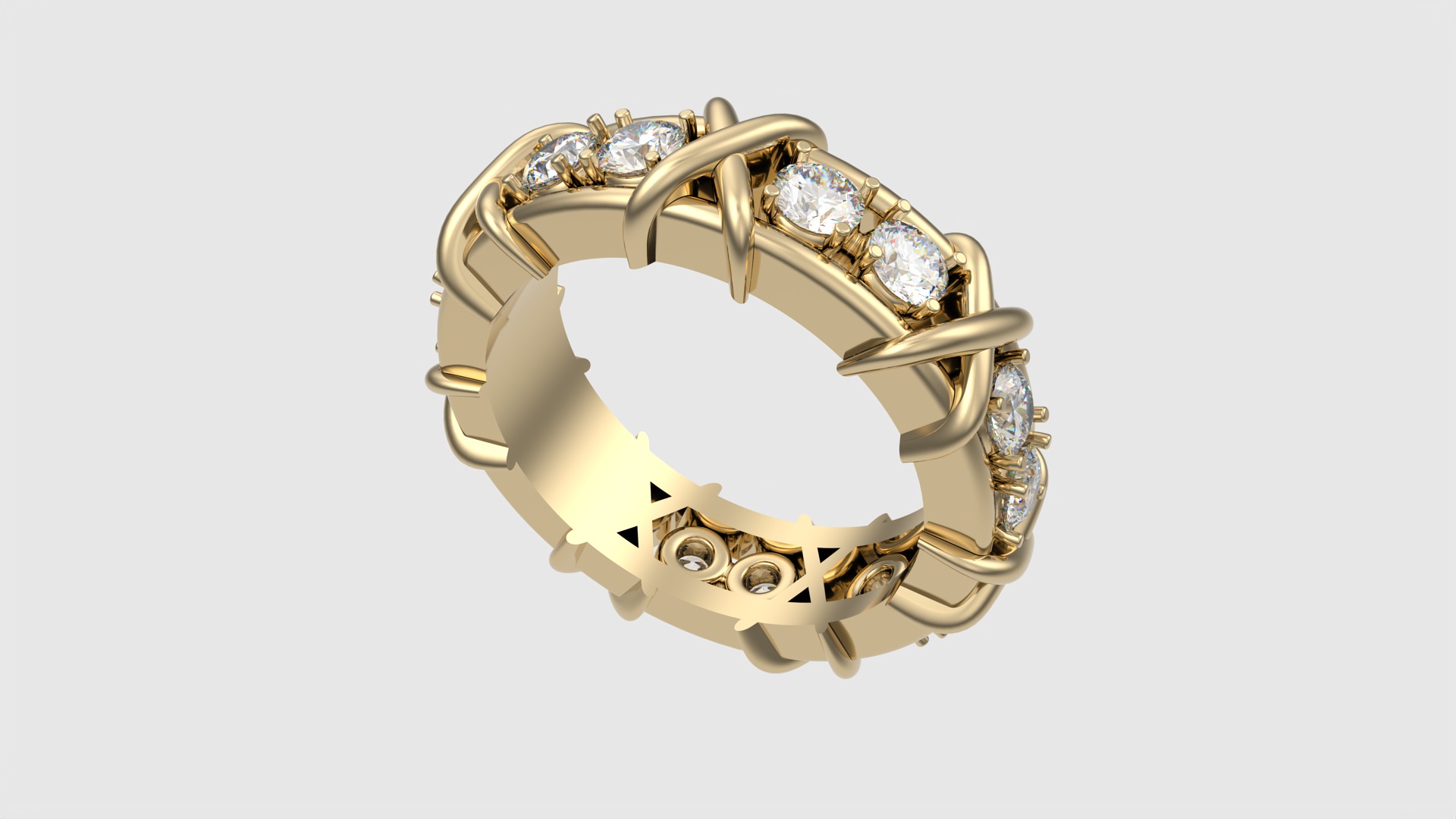 Intricate Interwoven Gem Ring JDBCo 3D print model_15