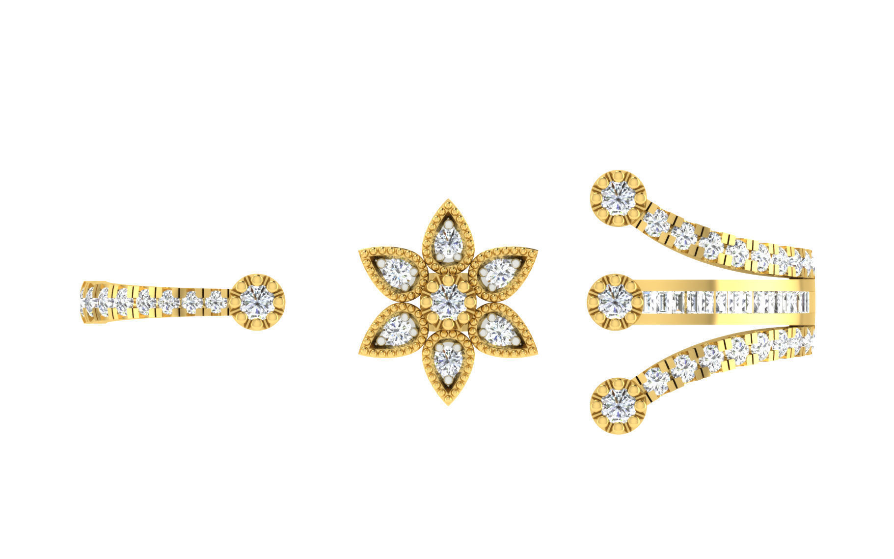 Women Ring  Render 3dm STL OBJ FBX Details 3D print model_6