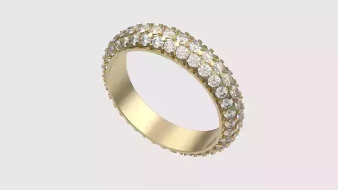 Triple Row Sparkling Pave Ring JDBCo
