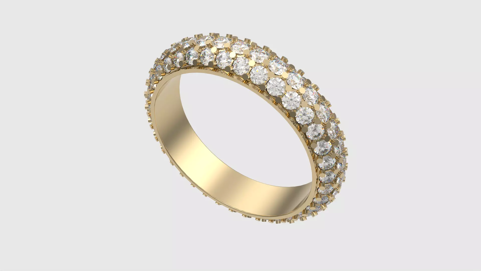 Triple Row Sparkling Pave Ring JDBCo 3D print model