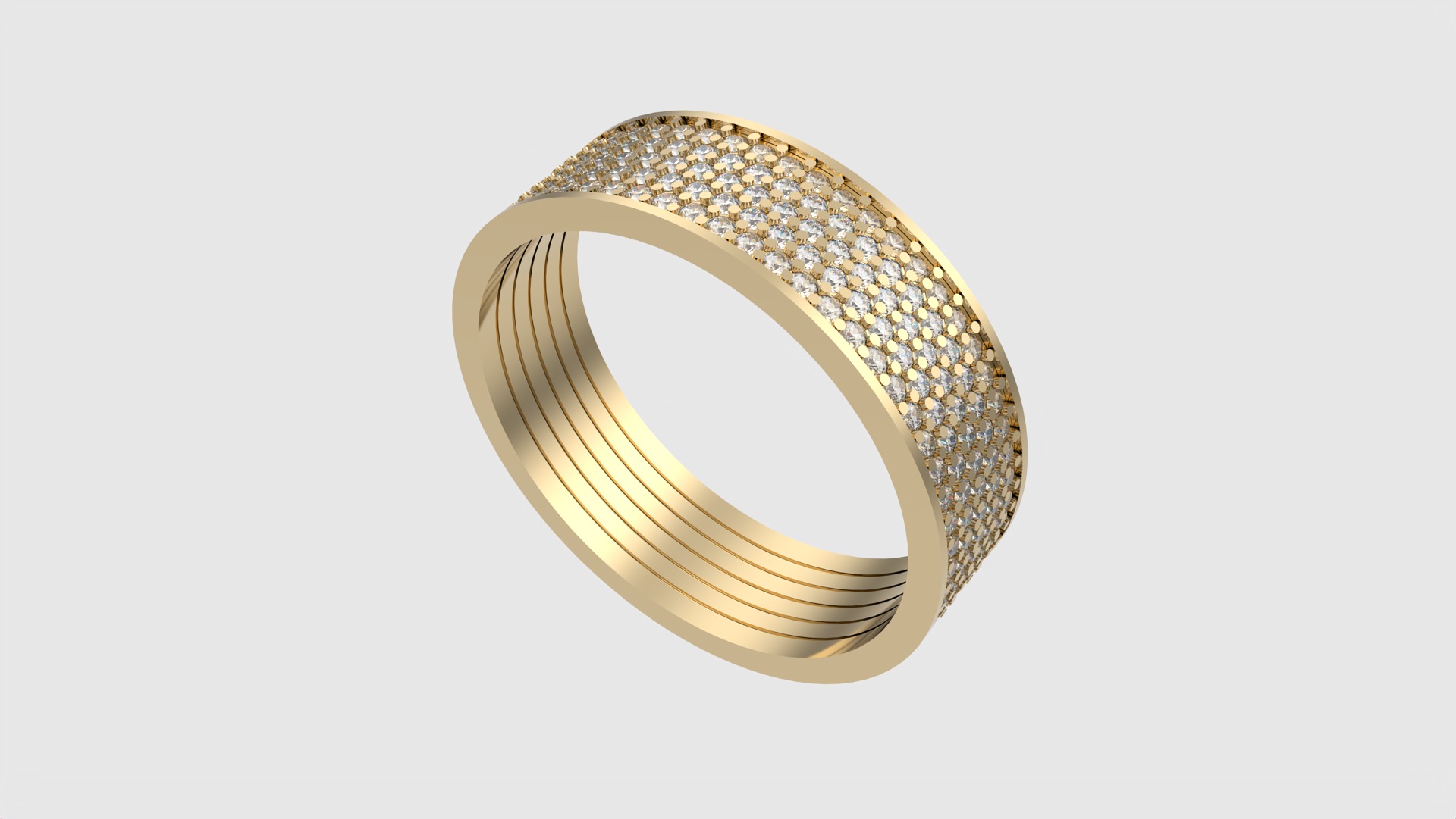 Radiant Multilayer Pave Band JDBCo 3D print model_29