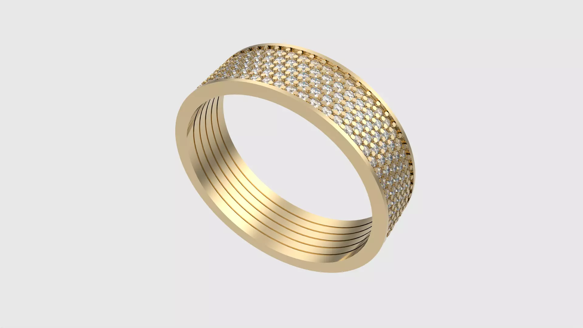 Radiant Multilayer Pave Band JDBCo 3D print model_0