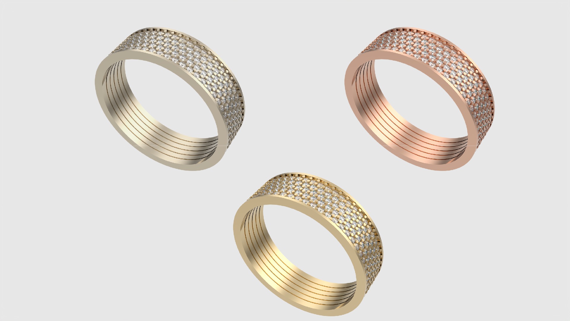 Radiant Multilayer Pave Band JDBCo 3D print model_2