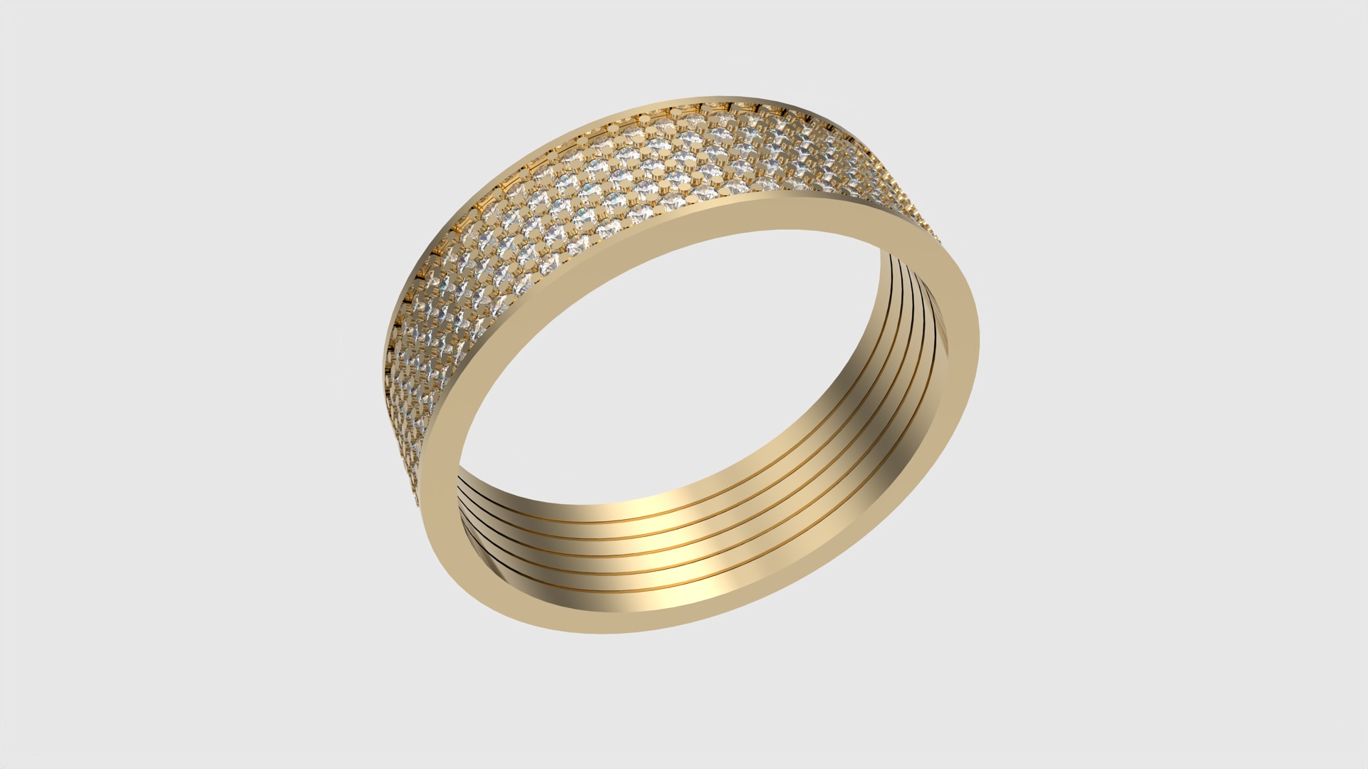 Radiant Multilayer Pave Band JDBCo 3D print model_24