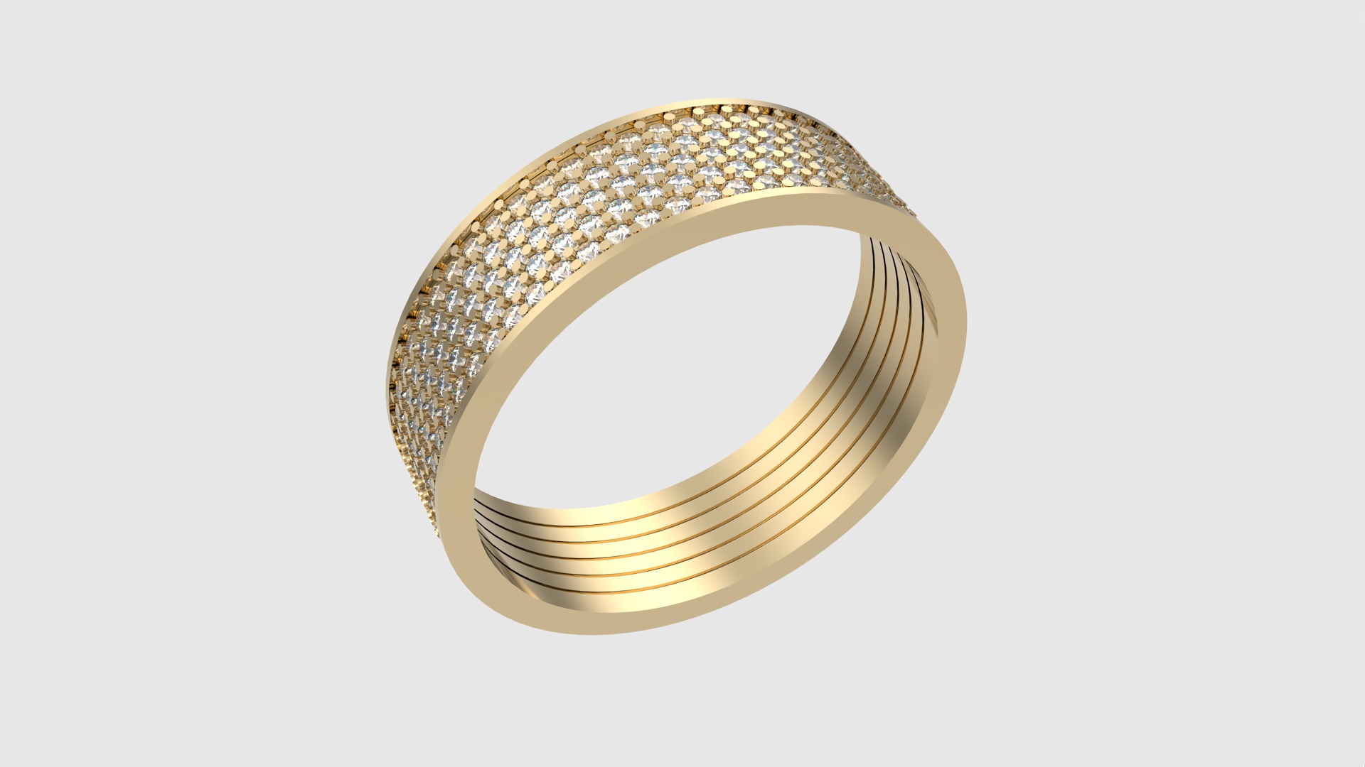 Radiant Multilayer Pave Band JDBCo 3D print model_17