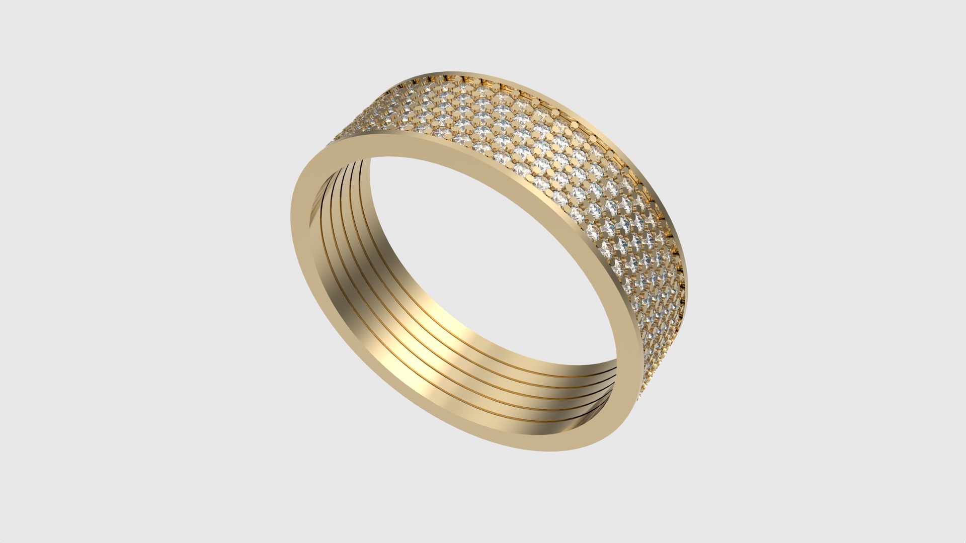 Radiant Multilayer Pave Band JDBCo 3D print model_22