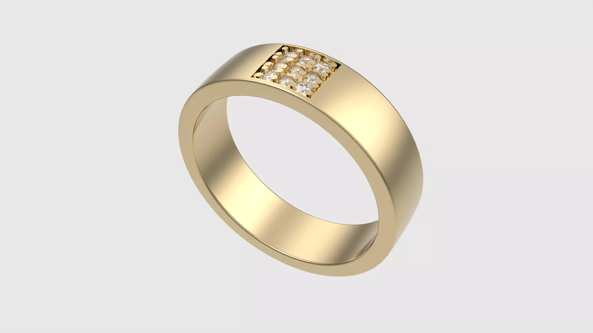 Sophisticated Diamond Accent Band JDBCo 3D print model