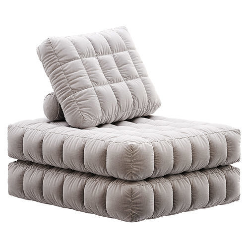 Waffle Sofa Chair Low-poly 3D model 5