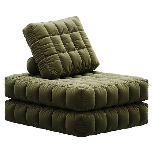 Waffle Sofa Chair Low-poly 3D model 7