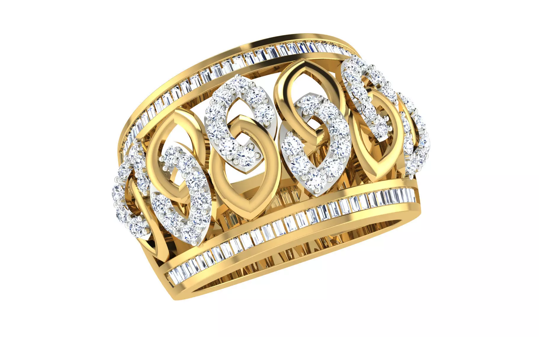 Women Ring Render 3dm STL OBJ FBX Details 3D print model_0