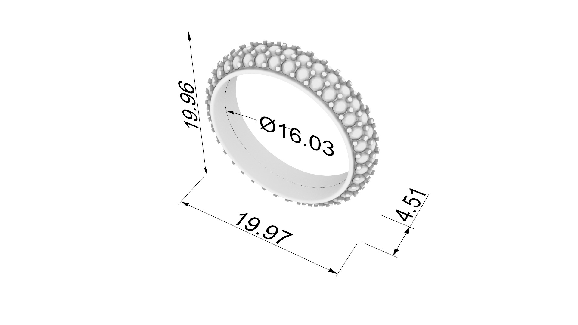 Radiant Triple Row Band JDBCo 3D print model_1