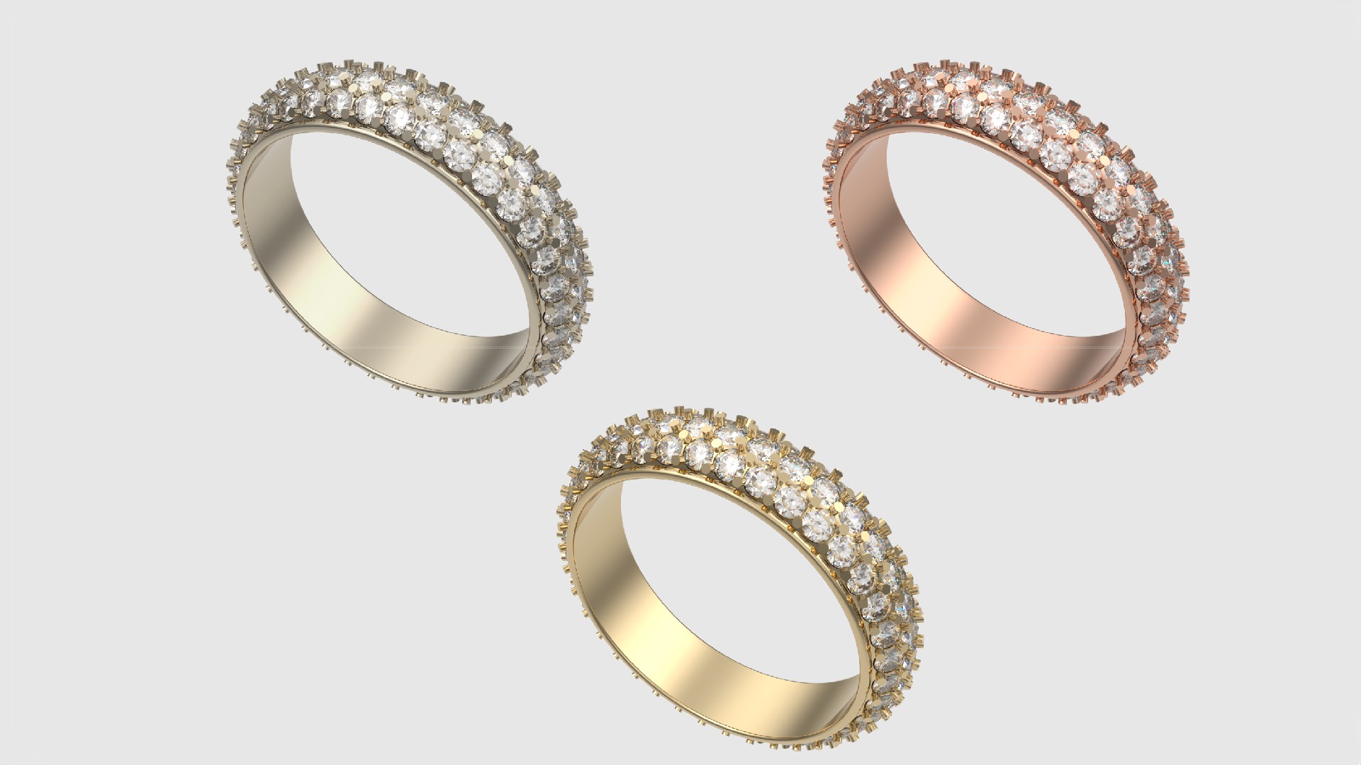 Radiant Triple Row Band JDBCo 3D print model_2