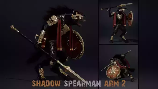 Shadow Spearman Arm2 Low-poly 3D model