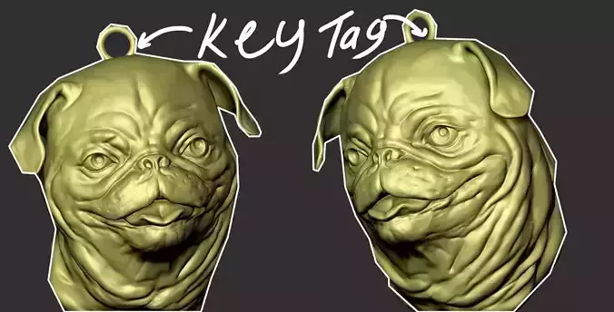 Pub Dog key tag  3D print model