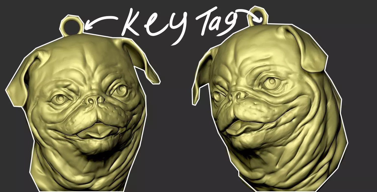 Pub Dog key tag 3D print model