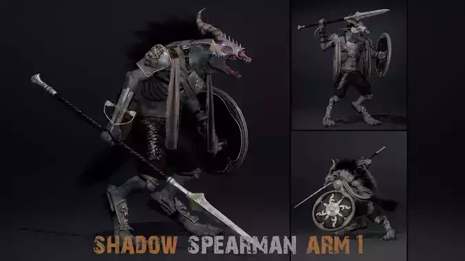 Shadow Spearman Arm1 Low-poly 3D model