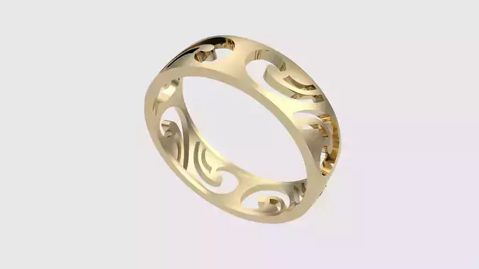 Exquisite Filigree Swirl Ring JDBCo 3D print model