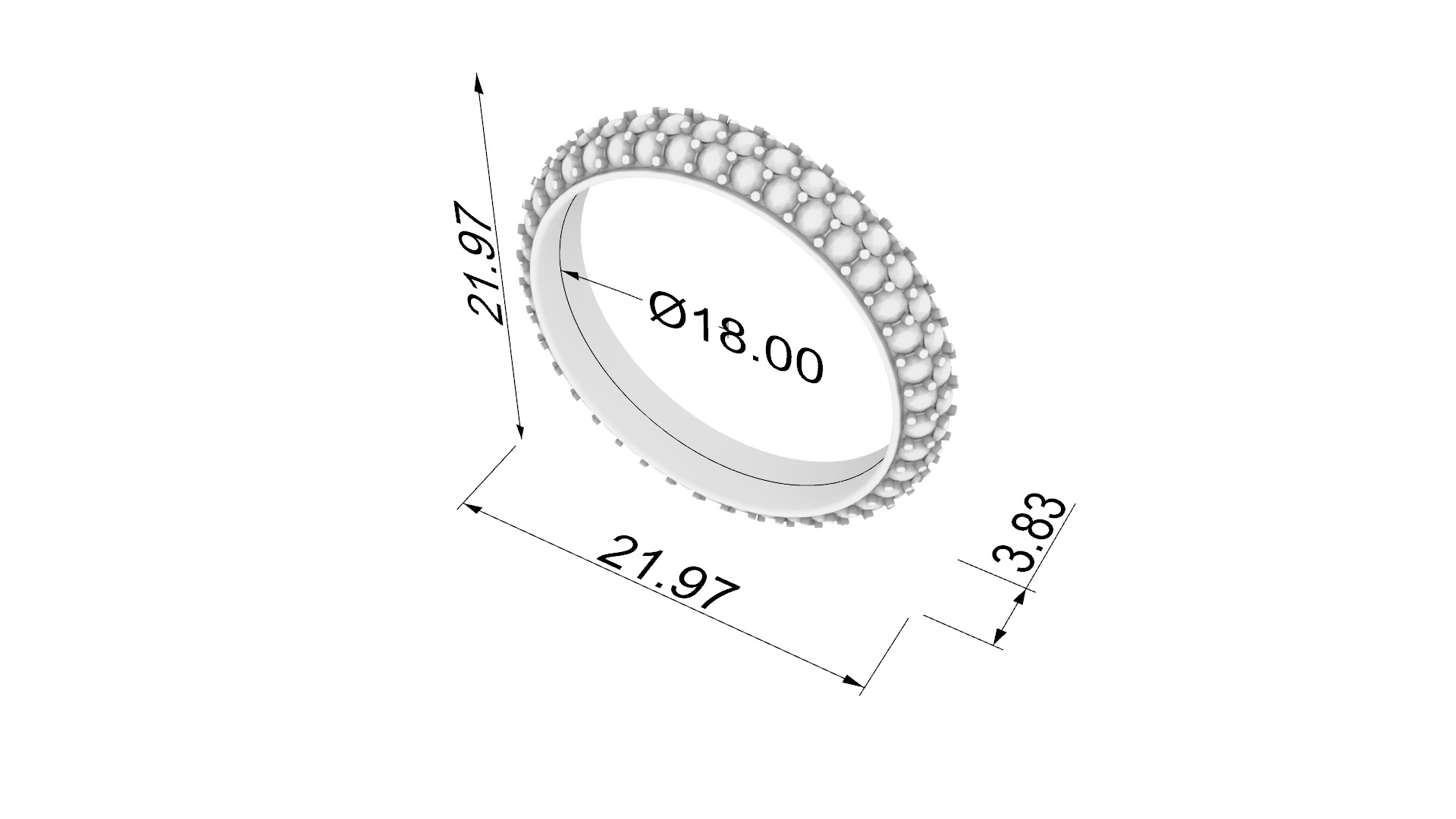 Radiant Double Row Eternity Band JDBCo 3D print model_1