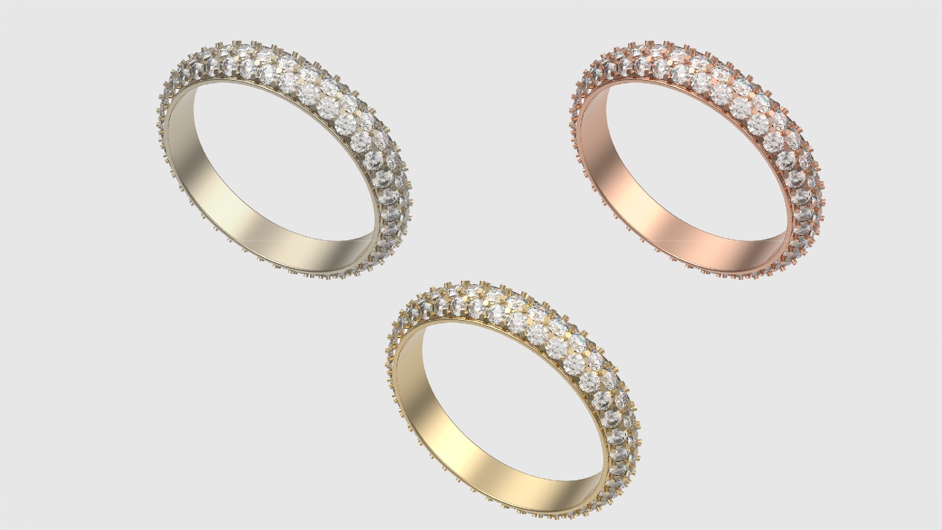Radiant Double Row Eternity Band JDBCo 3D print model_2