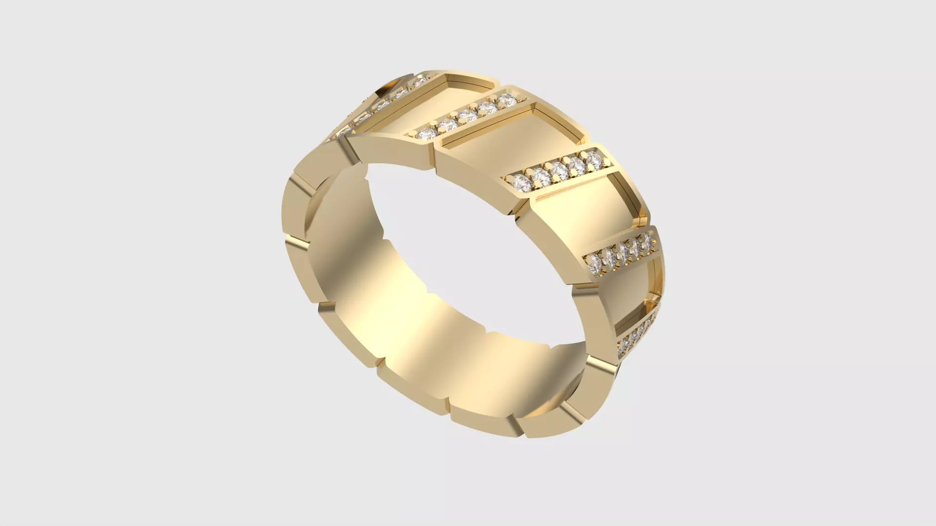 Embellished Channel Set Band JDBCo 3D print model_0