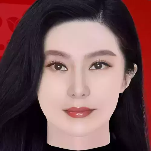 Fan Bingbing Head - No Hair - Low poly head for game