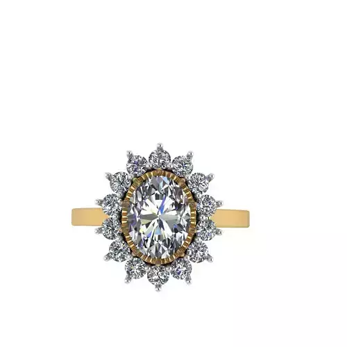 three tone engagement ring 3D print model