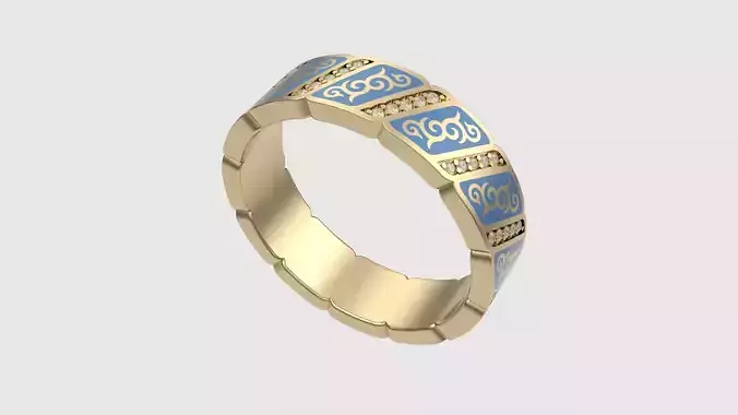Bold Geometric Groove Ring JDBCo