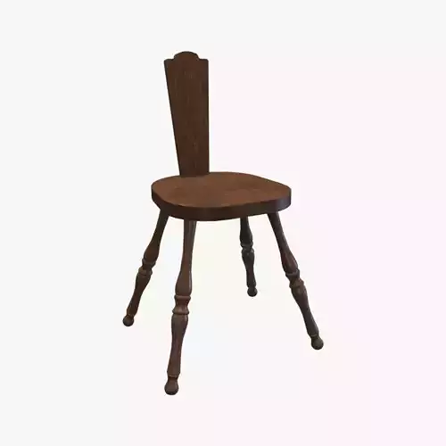 Medieval Spinning Chair Low-poly 3D model