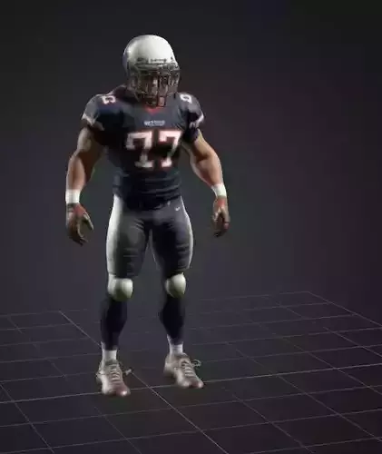 Realistic American Football Player Game Asset