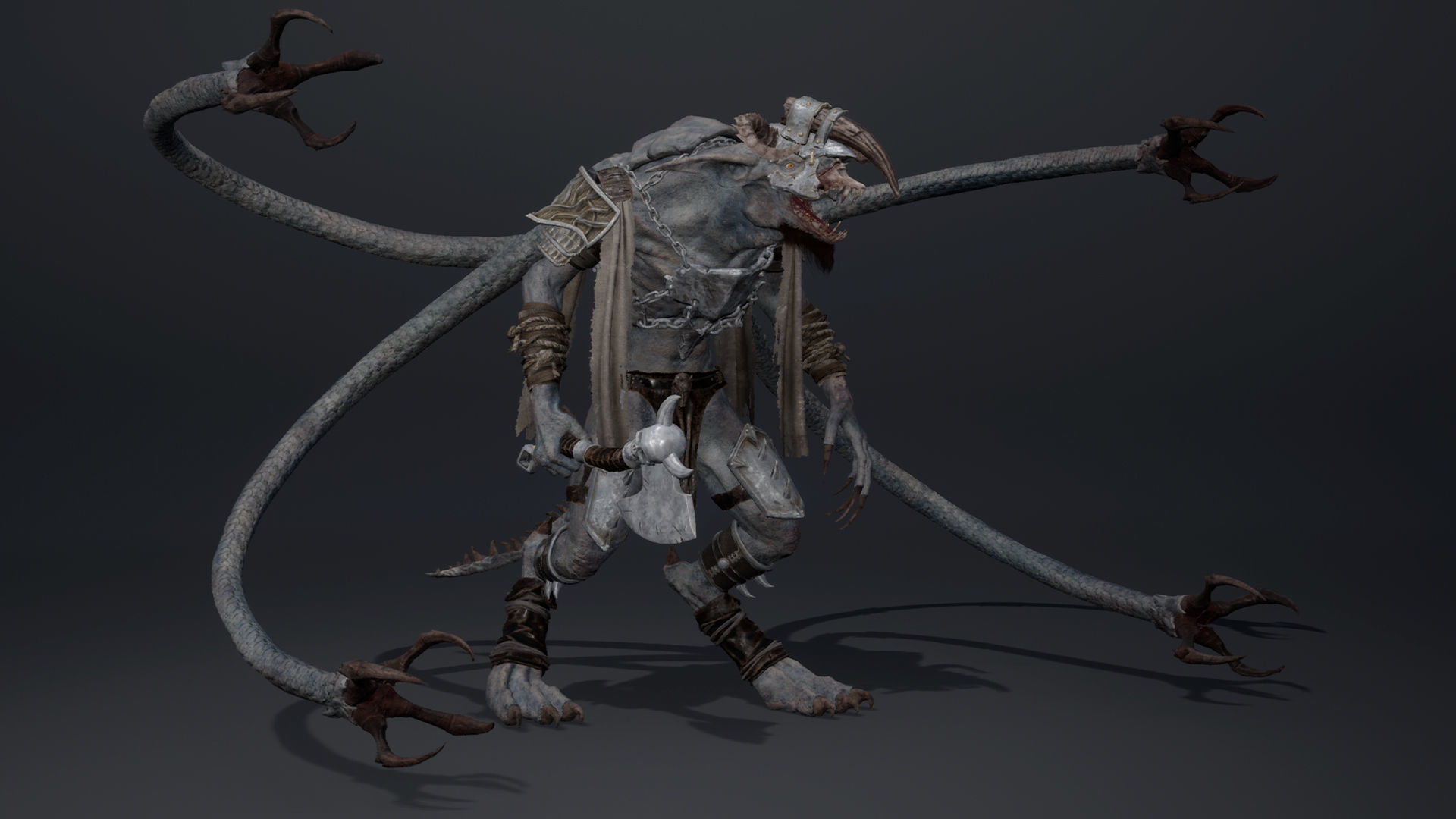 Shadow Brutal Tentacle Low-poly 3D model_22