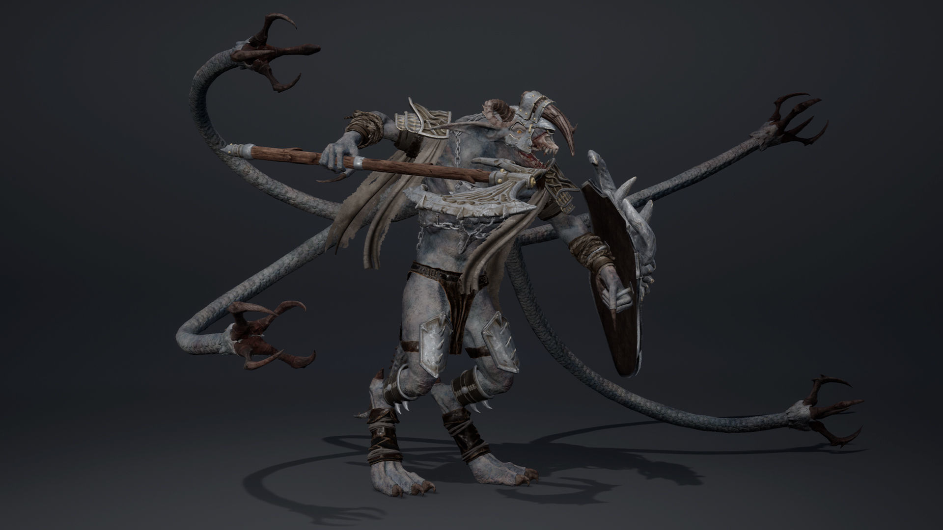 Shadow Brutal Tentacle Low-poly 3D model_21