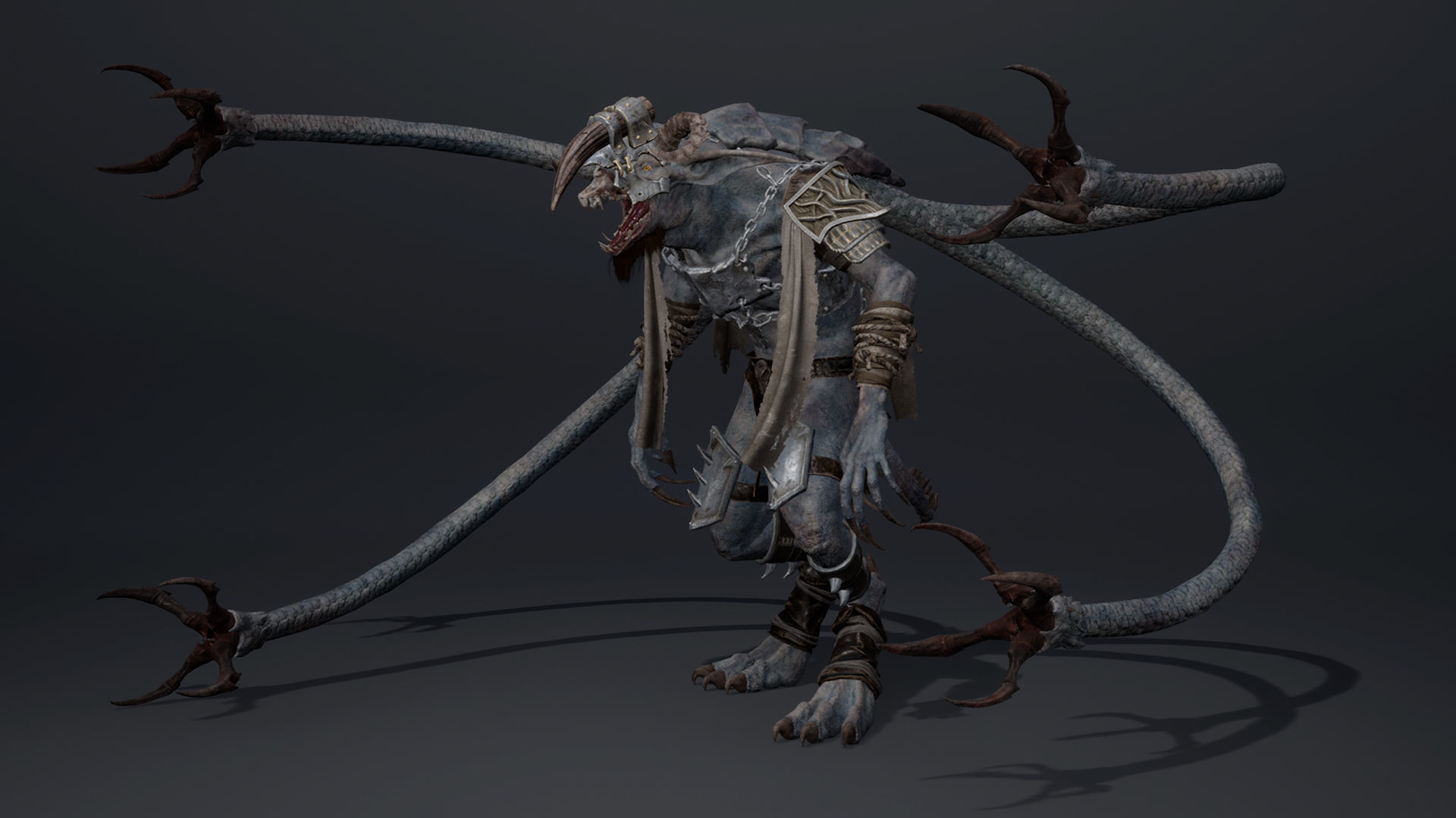 Shadow Brutal Tentacle Low-poly 3D model_15