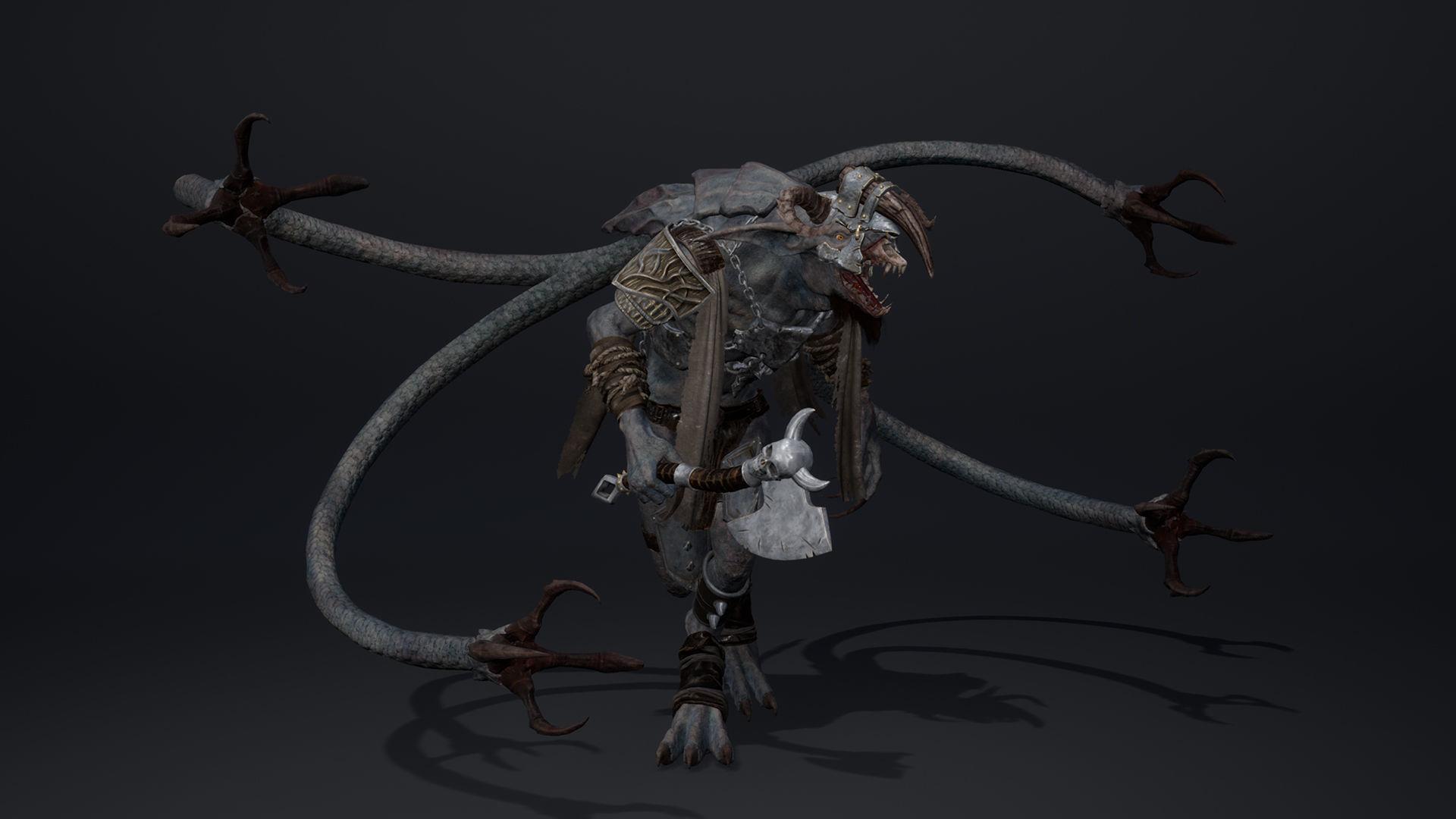 Shadow Brutal Tentacle Low-poly 3D model_19