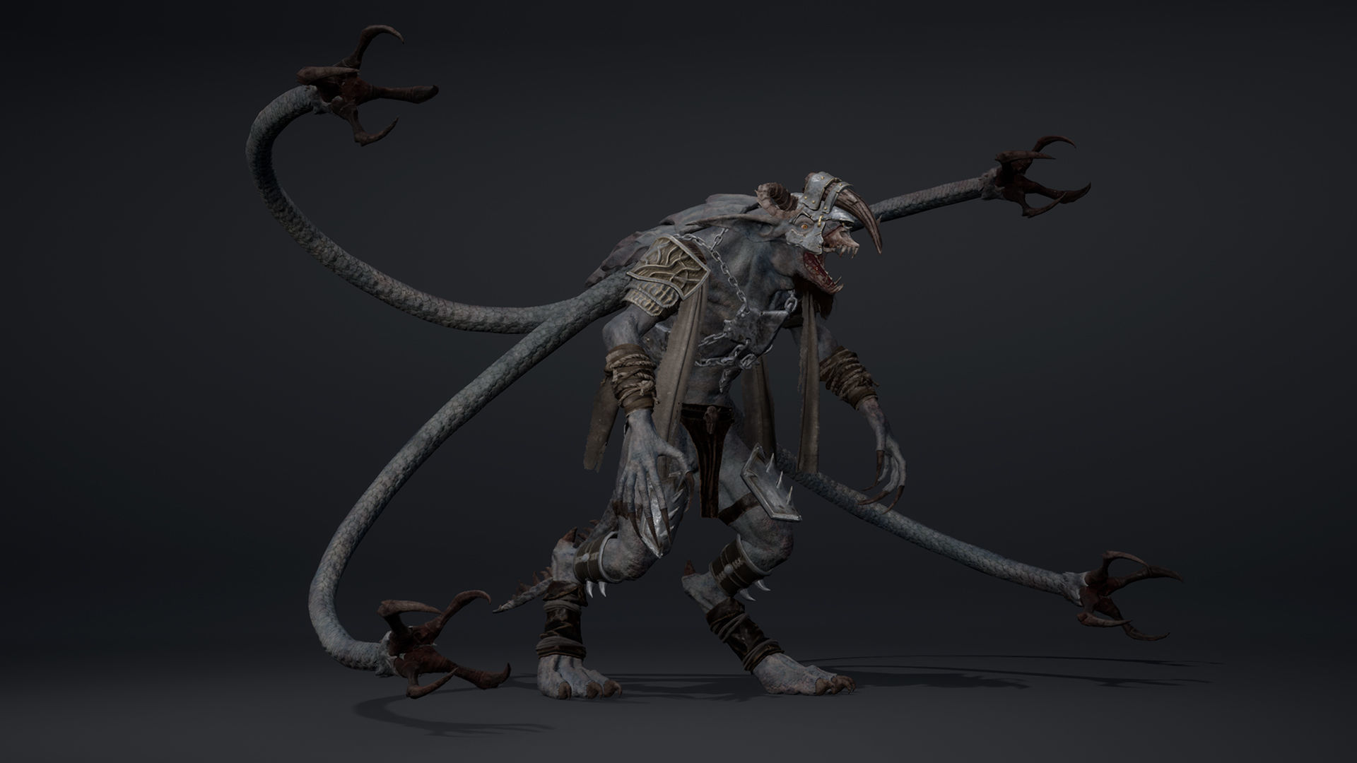 Shadow Brutal Tentacle Low-poly 3D model_26