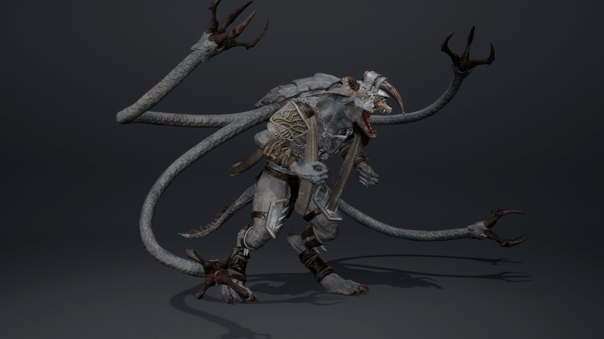 Shadow Brutal Tentacle Low-poly 3D model_17