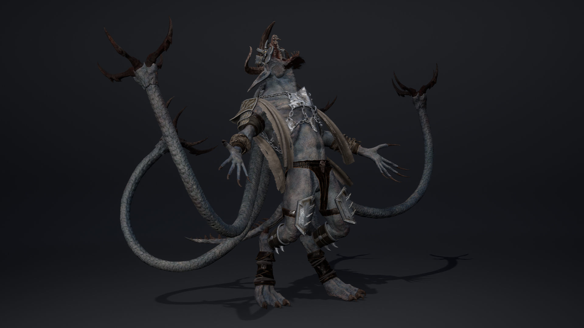 Shadow Brutal Tentacle Low-poly 3D model_13