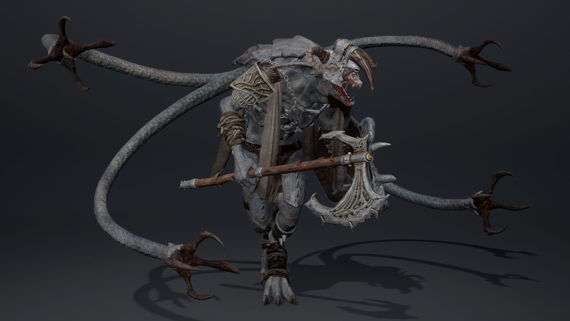 Shadow Brutal Tentacle Low-poly 3D model_23