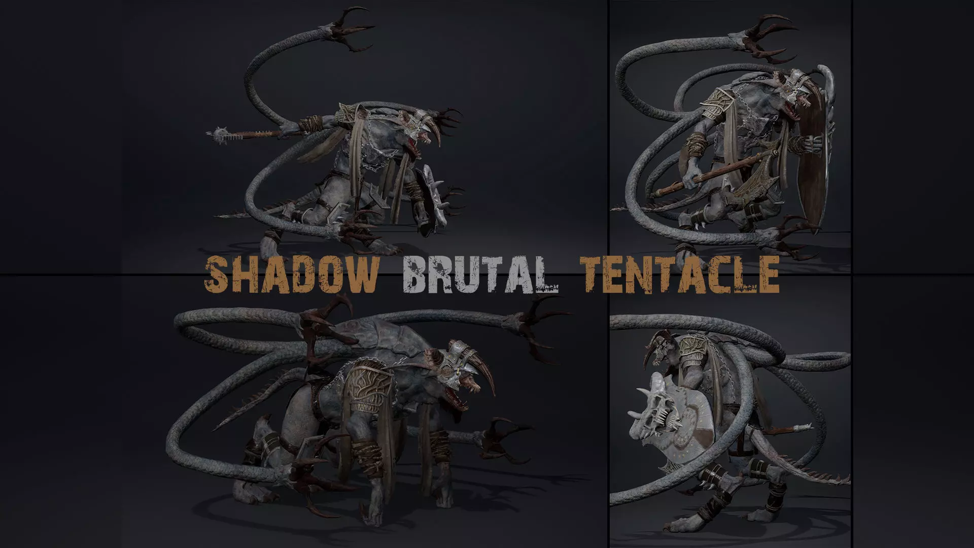 Shadow Brutal Tentacle Low-poly 3D model_0