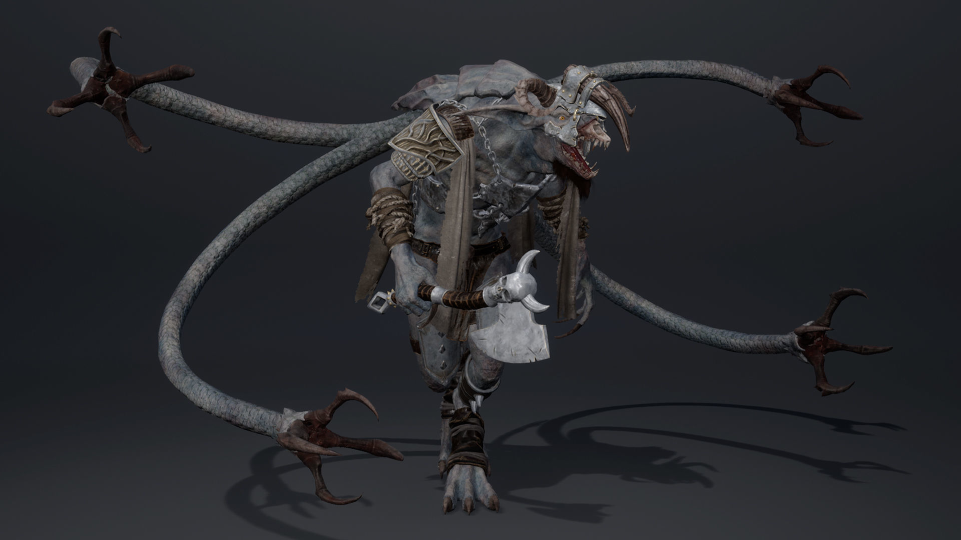 Shadow Brutal Tentacle Low-poly 3D model_25