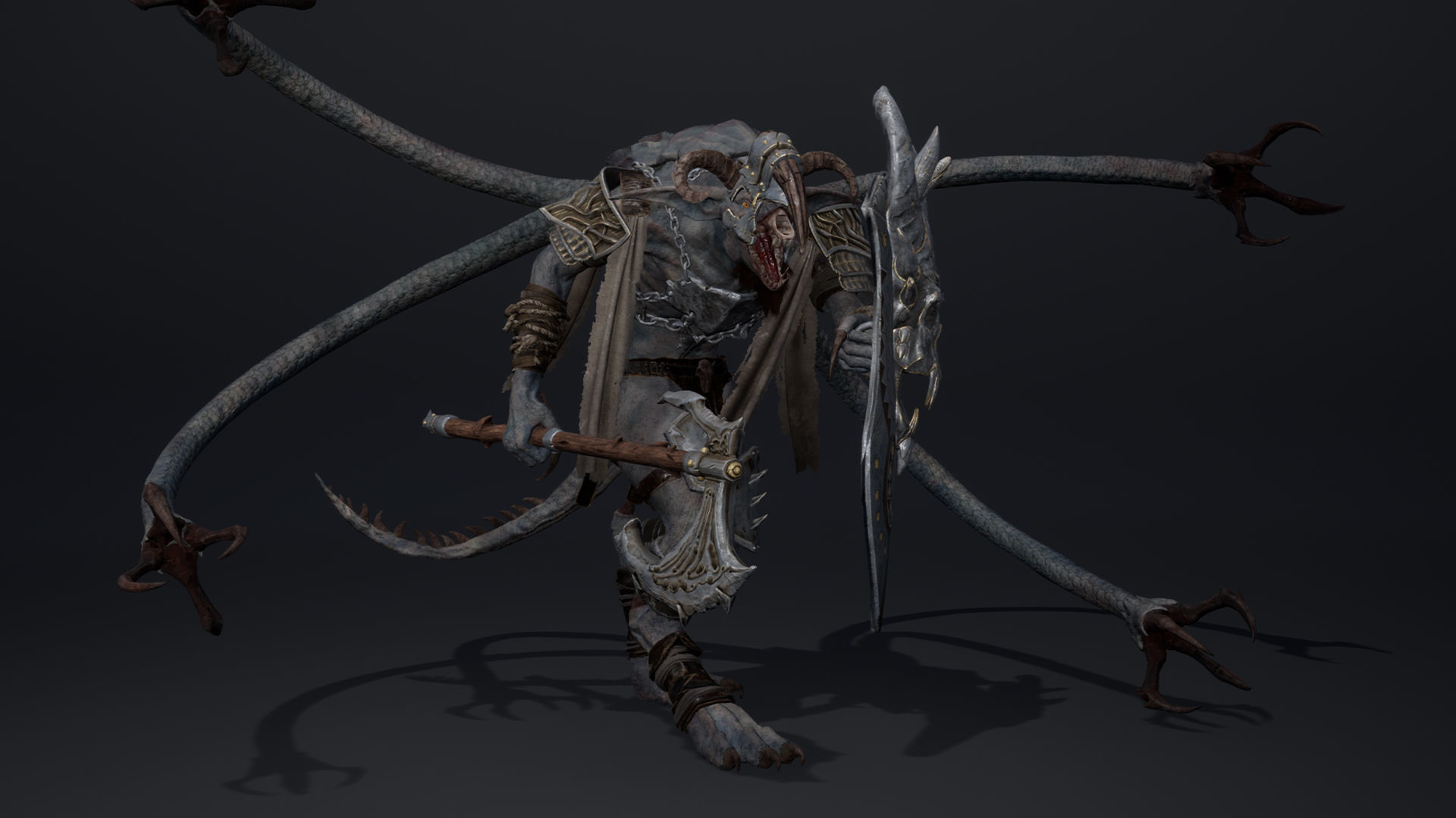 Shadow Brutal Tentacle Low-poly 3D model_20