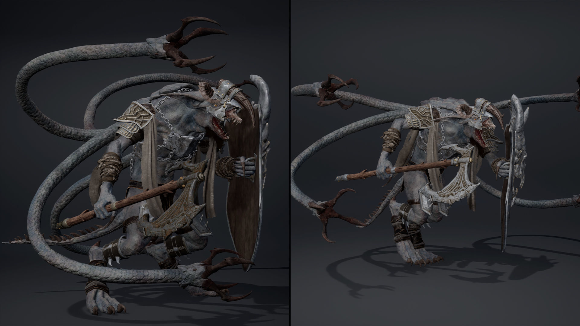 Shadow Brutal Tentacle Low-poly 3D model_7