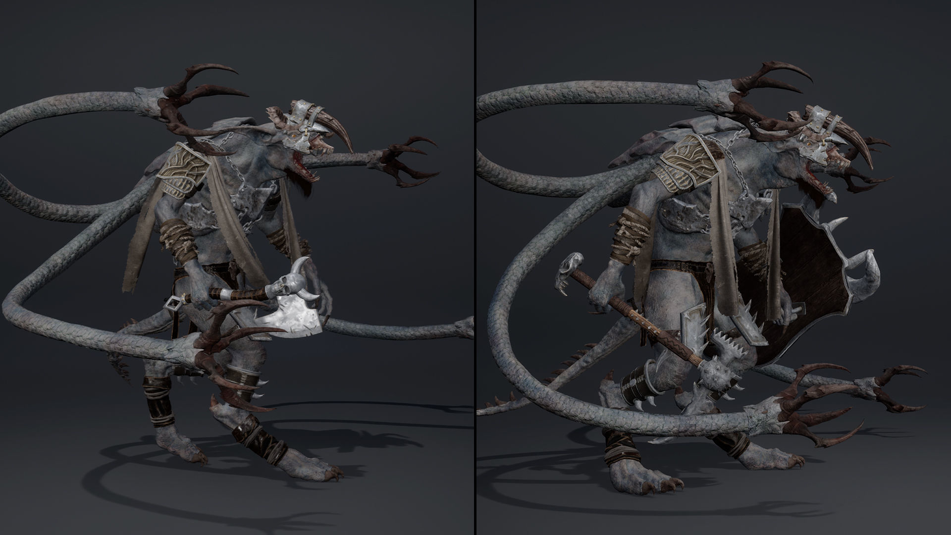 Shadow Brutal Tentacle Low-poly 3D model_24