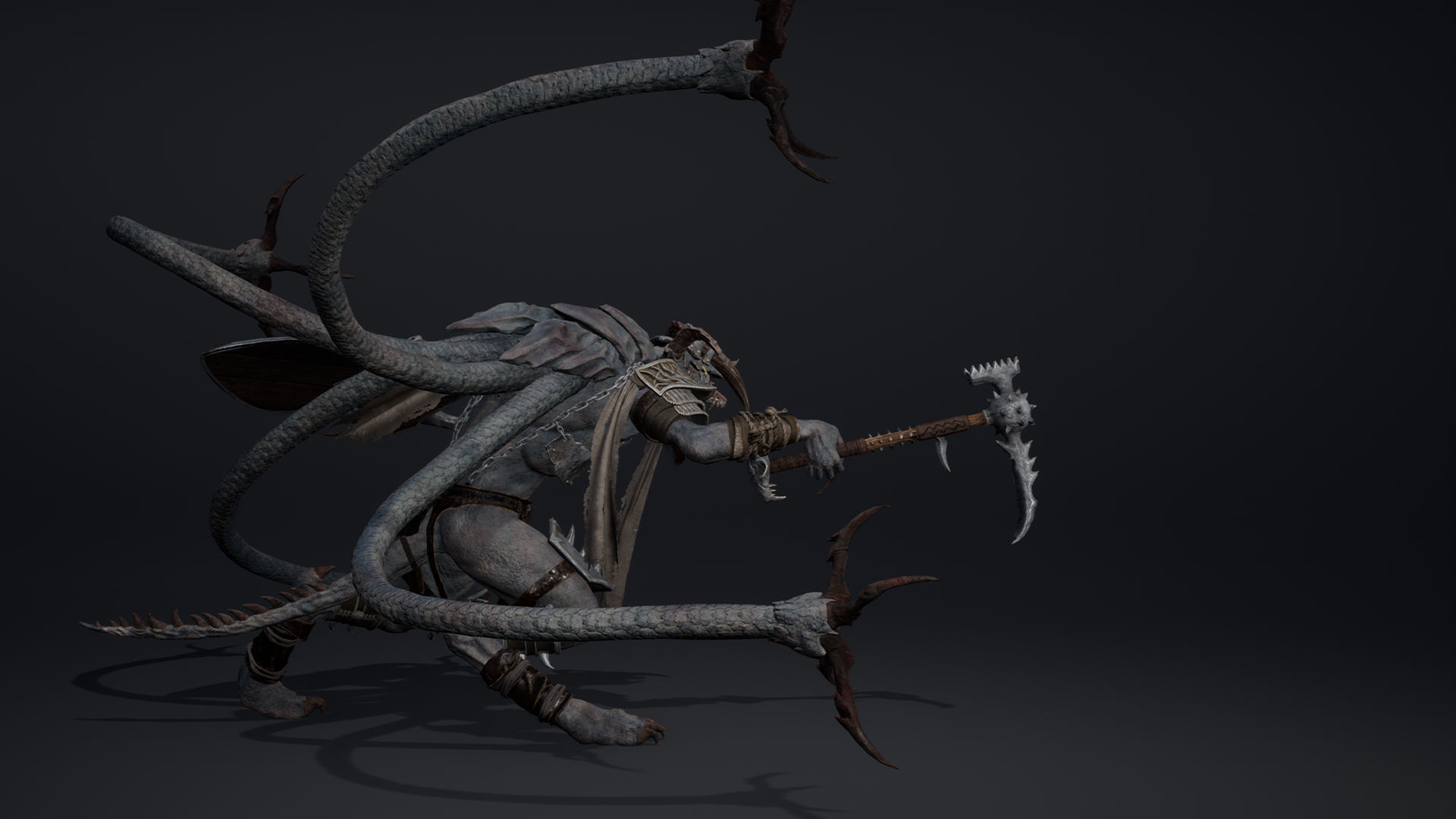 Shadow Brutal Tentacle Low-poly 3D model_12