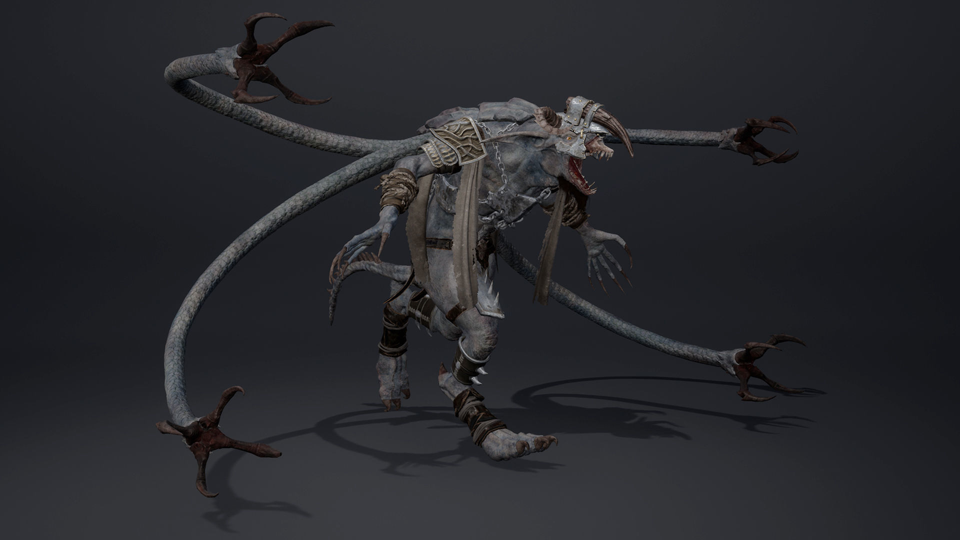 Shadow Brutal Tentacle Low-poly 3D model_16